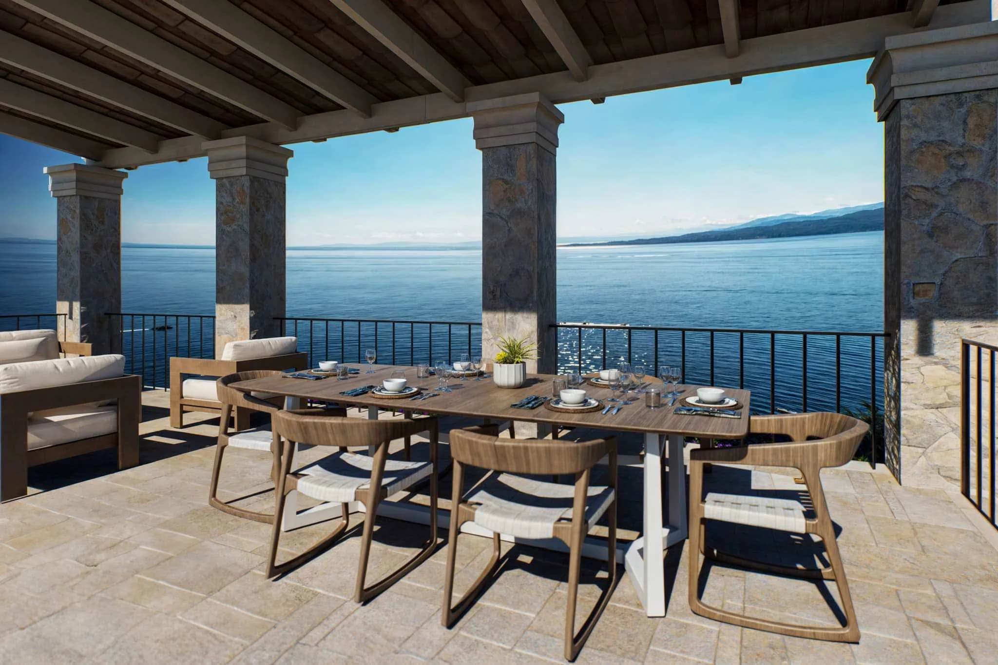 Villa Nissaki stone terrace