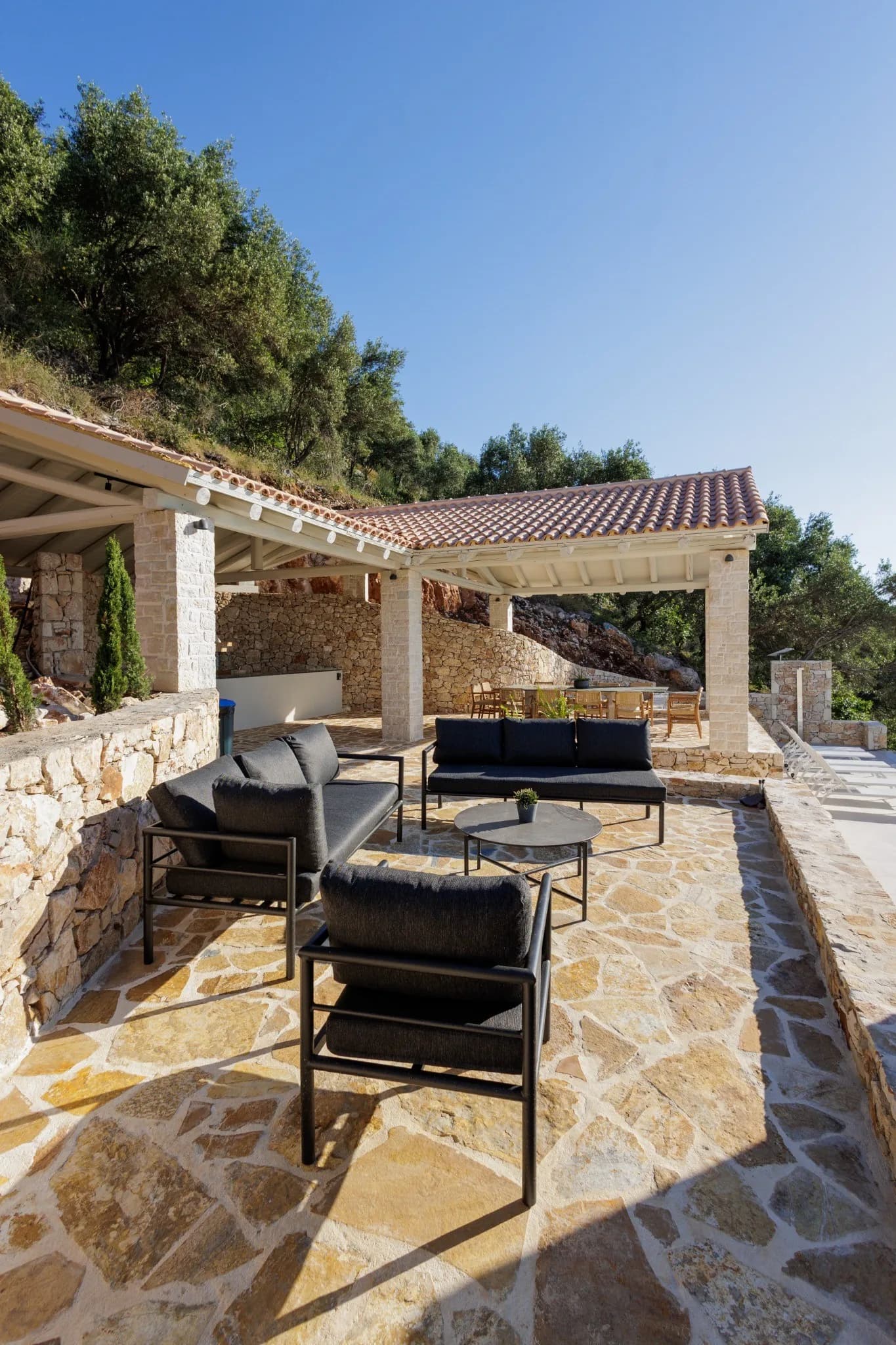 Villa Nissaki stone terrace
